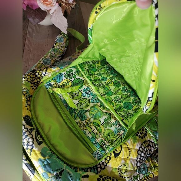 Vera Bradley Limes Up Retired Large Campus Floral Quilted Backpack EUC main image 9